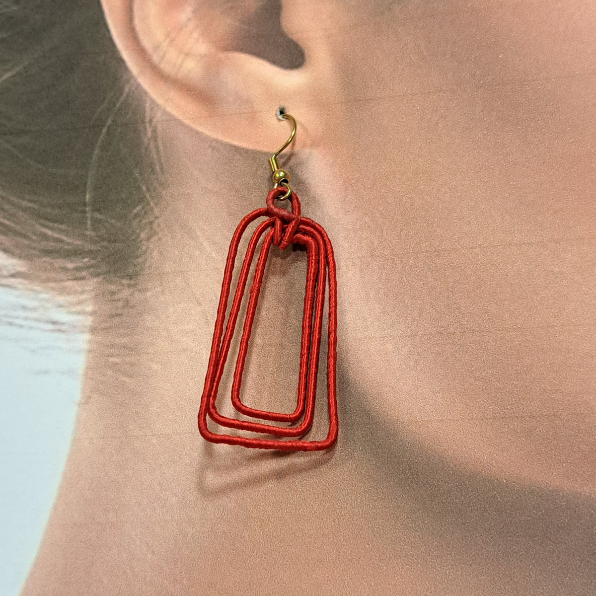 Boucles percées Atena rouge NAF BIJOUX