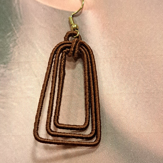 Boucles percées Atena marron NAF BIJOUX