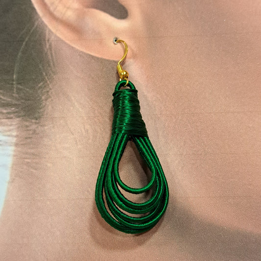 Boucles percées Bousso vert NAF BIJOUX