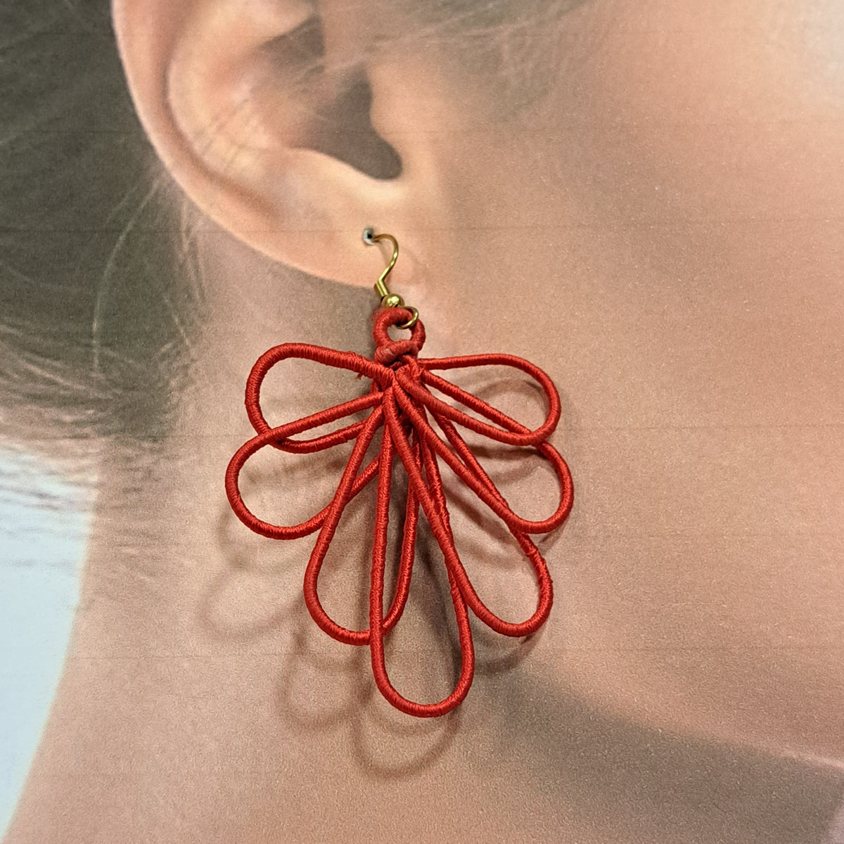 Boucles percées Yassine rouge NAF BIJOUX