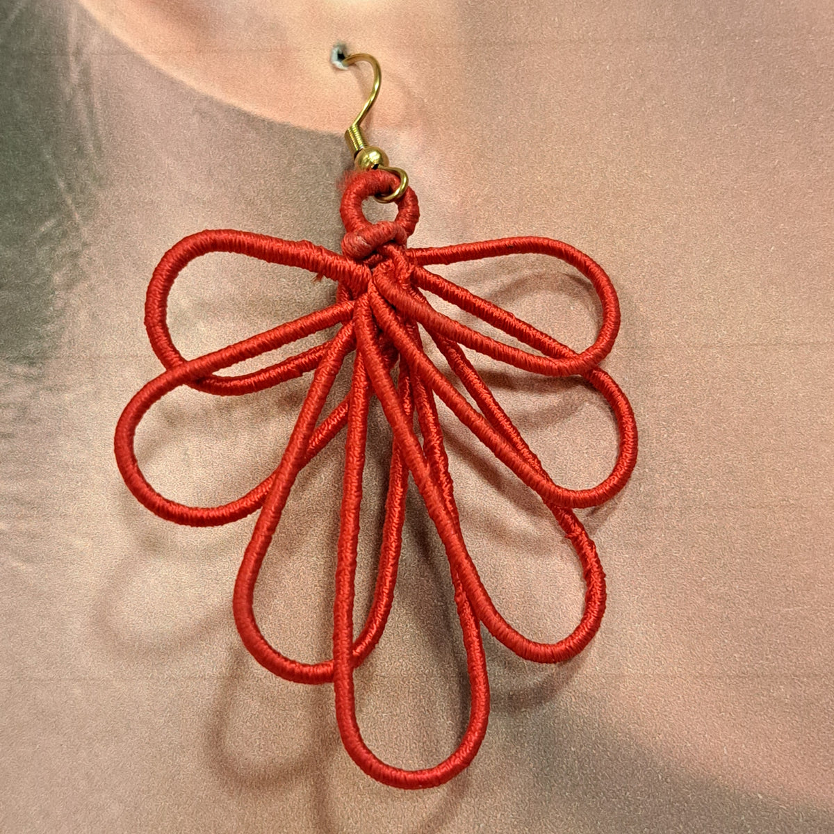 Boucles percées Yassine rouge NAF BIJOUX