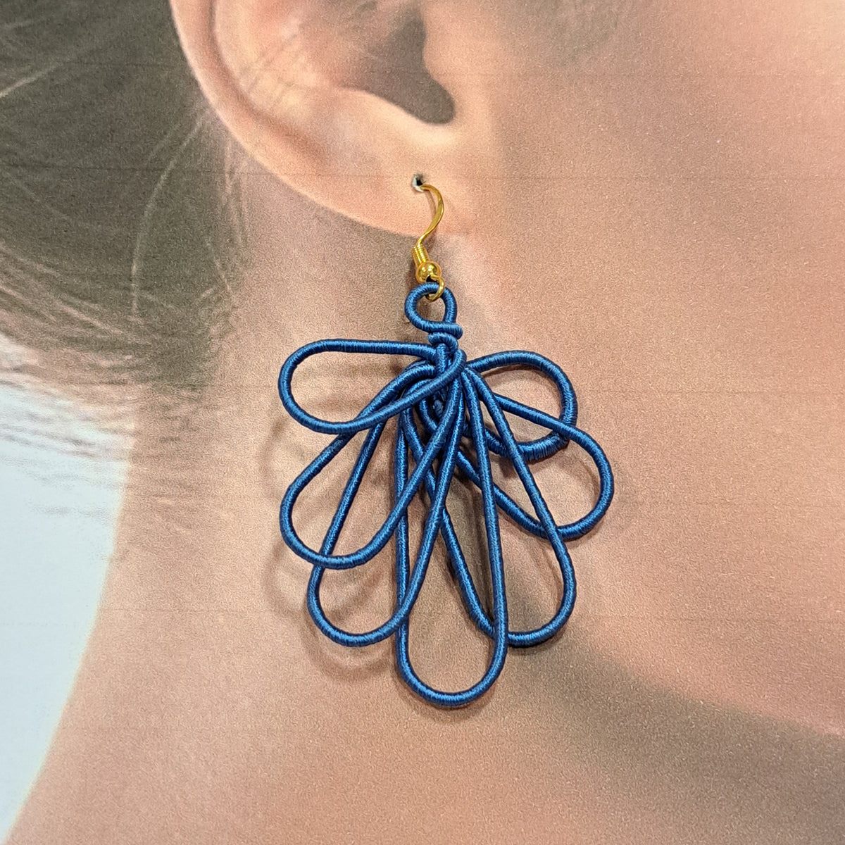 Boucles percées Yassine bleu Jean NAF BIJOUX