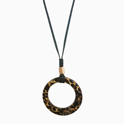 Collier Sautoir Pendentif Cercle Léopard CLEDOR