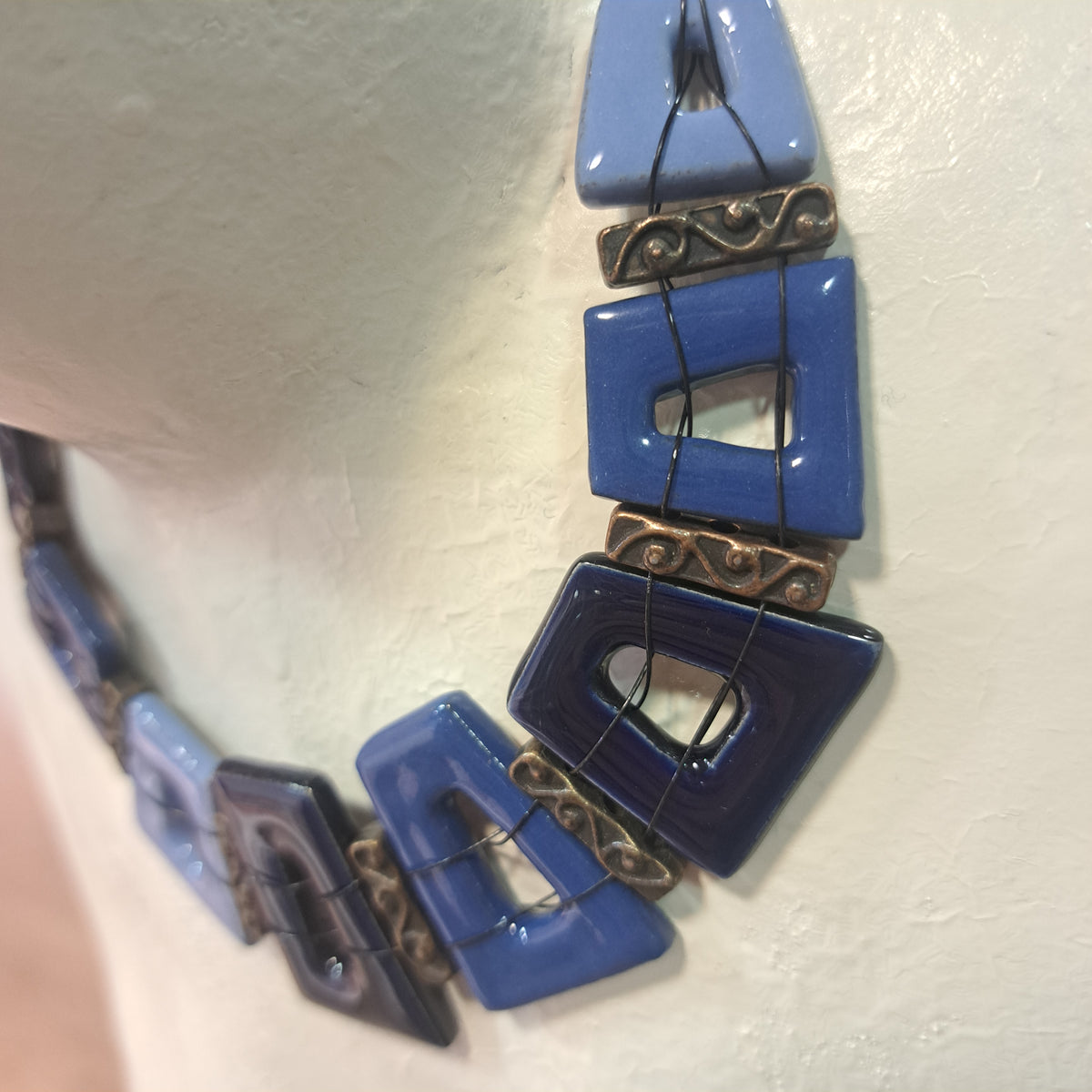 Collier Trapèze bleu CHRISTINE ALLOING