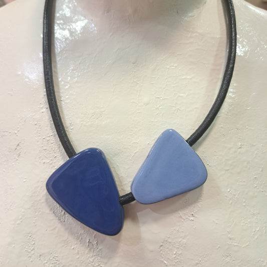 Collier Delta PM bleu CHRISTINE ALLOING