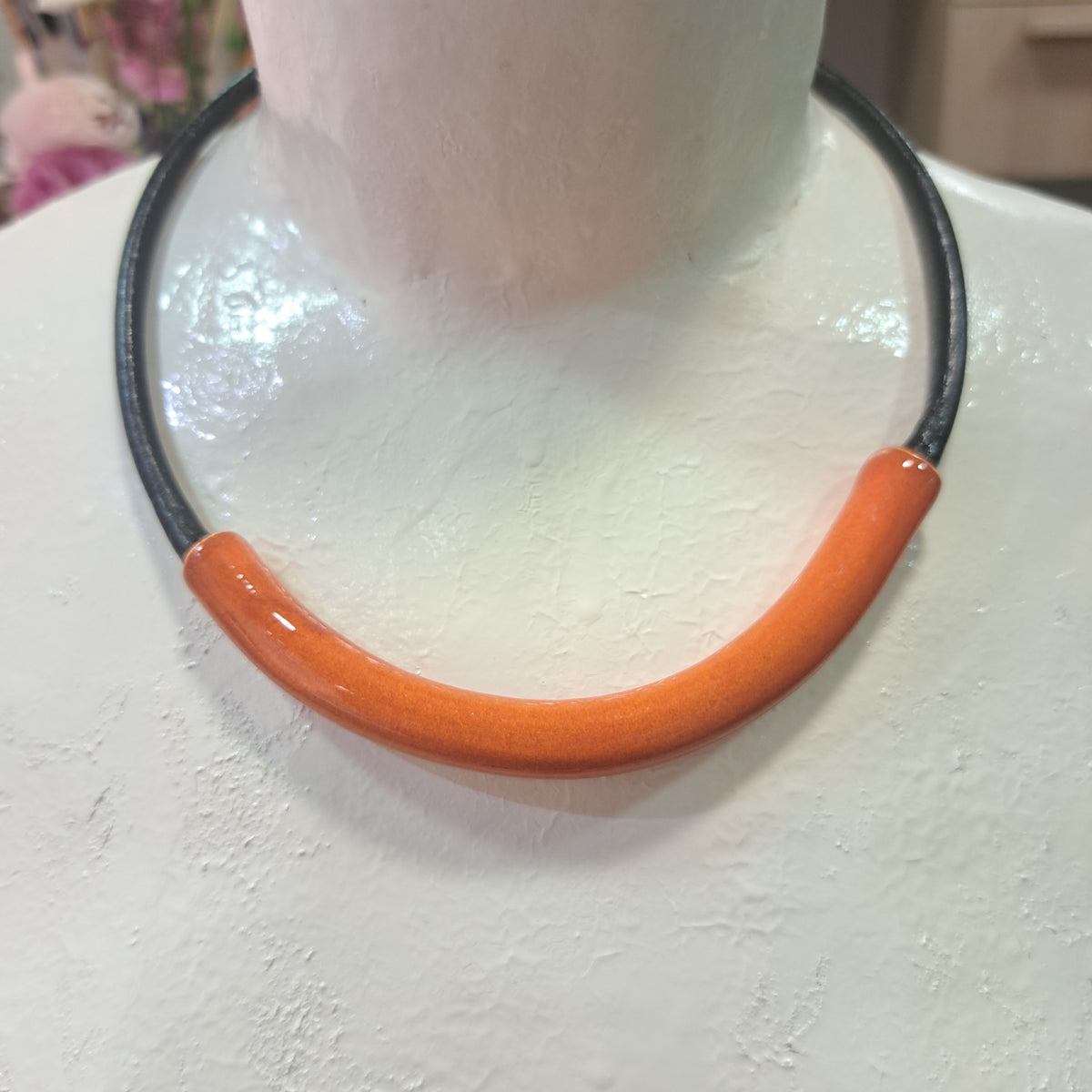 Collier Tube orange CHRISTINE ALLOING