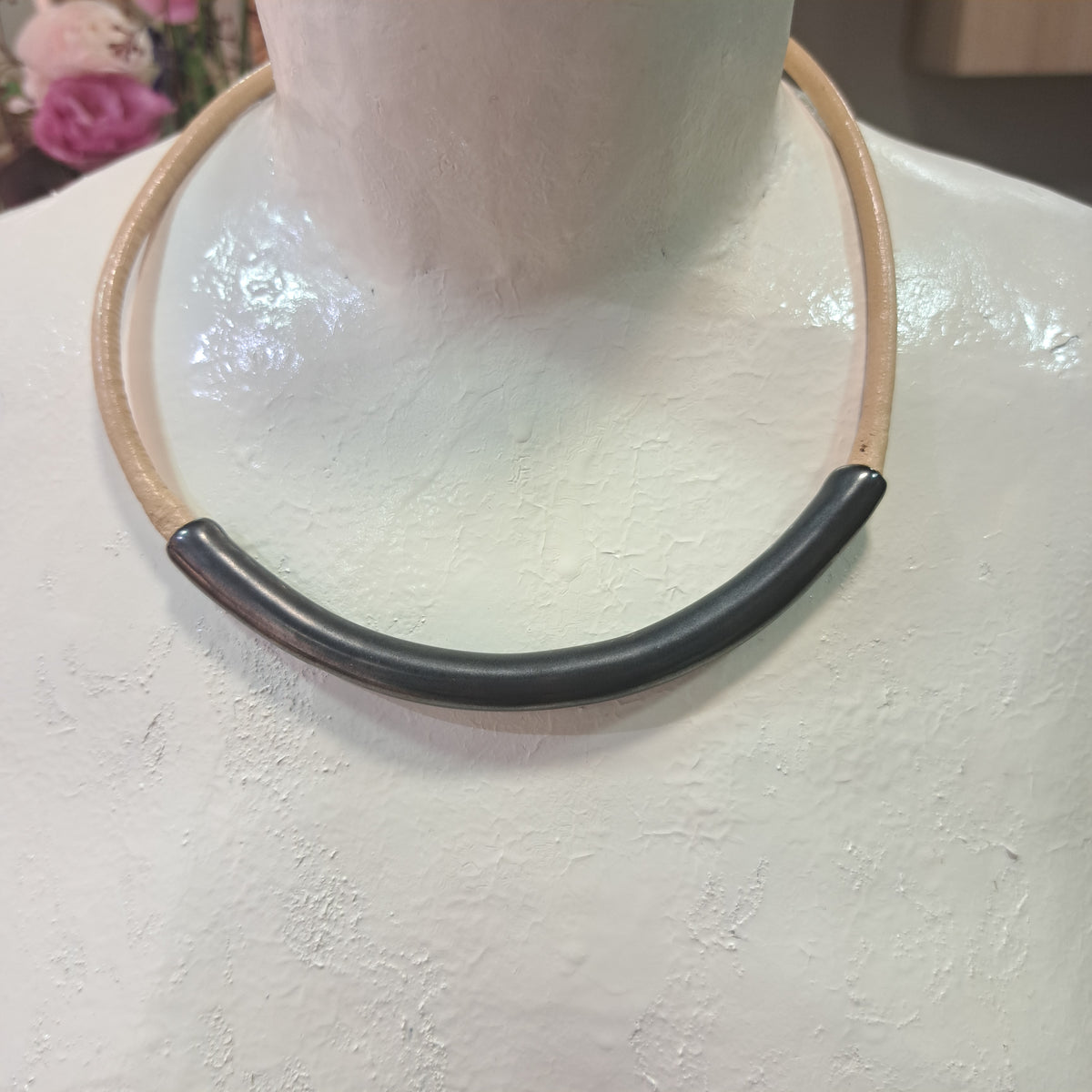 Collier Tube noir CHRISTINE ALLOING