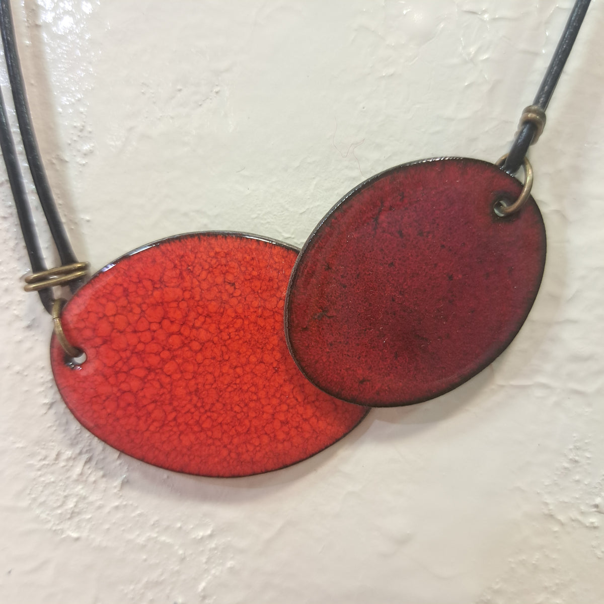 Collier Duo Ovale rouge bordeaux CHRISTINE ALLOING