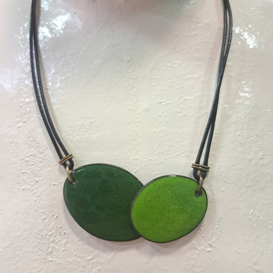 Collier Duo Ovale vert CHRISTINE ALLOING