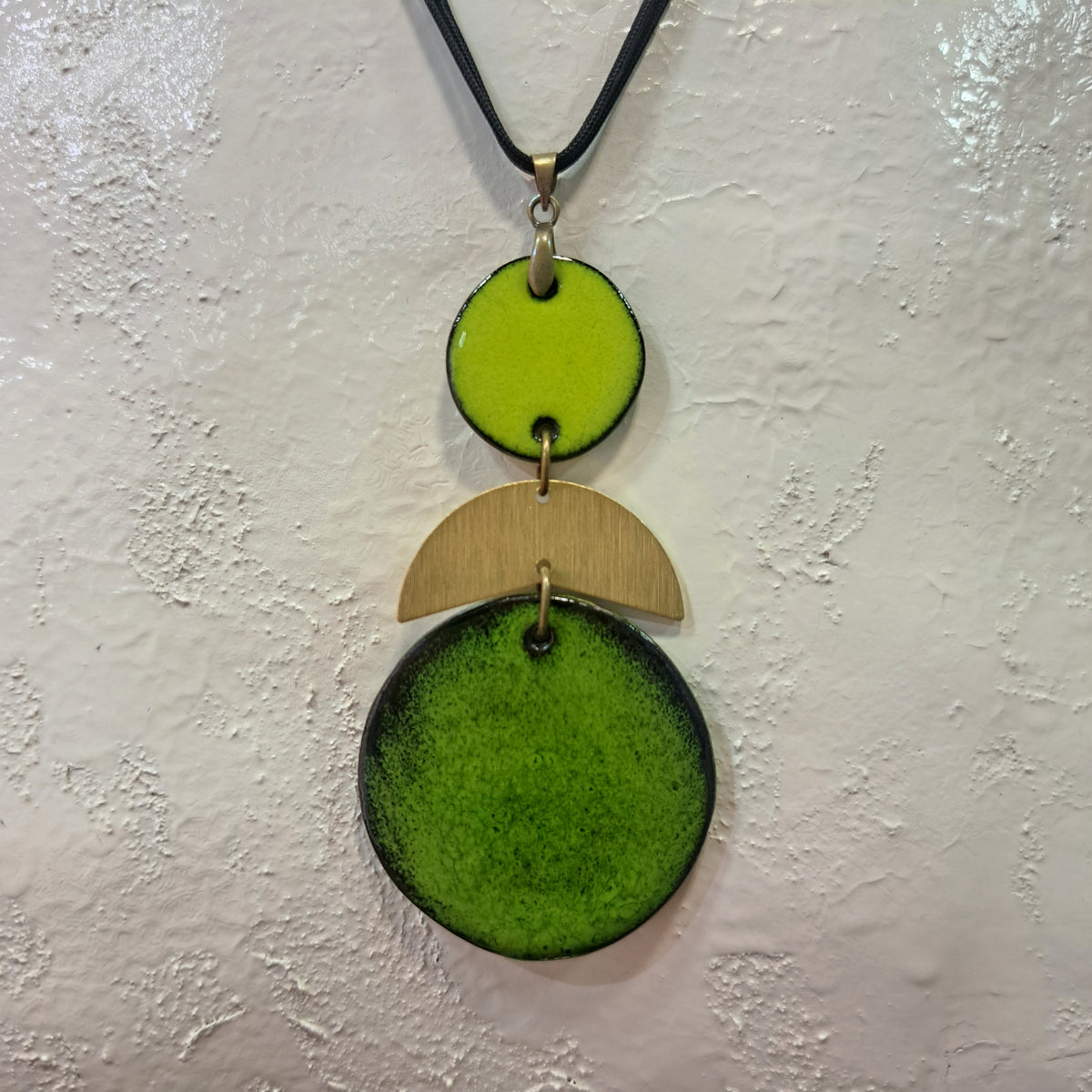 Collier pendentif Trio Rond vert CHRISTINE ALLOING