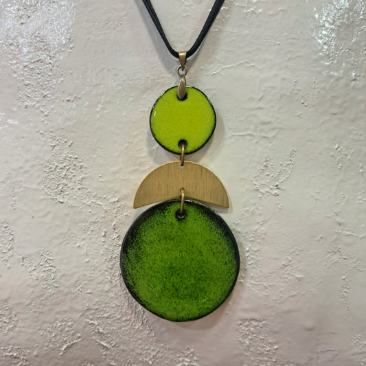 Collier pendentif Trio Rond vert CHRISTINE ALLOING