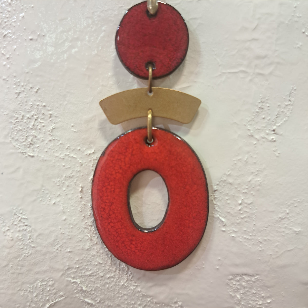 Collier pendentif Trio Ovale rouge CHRISTINE ALLOING