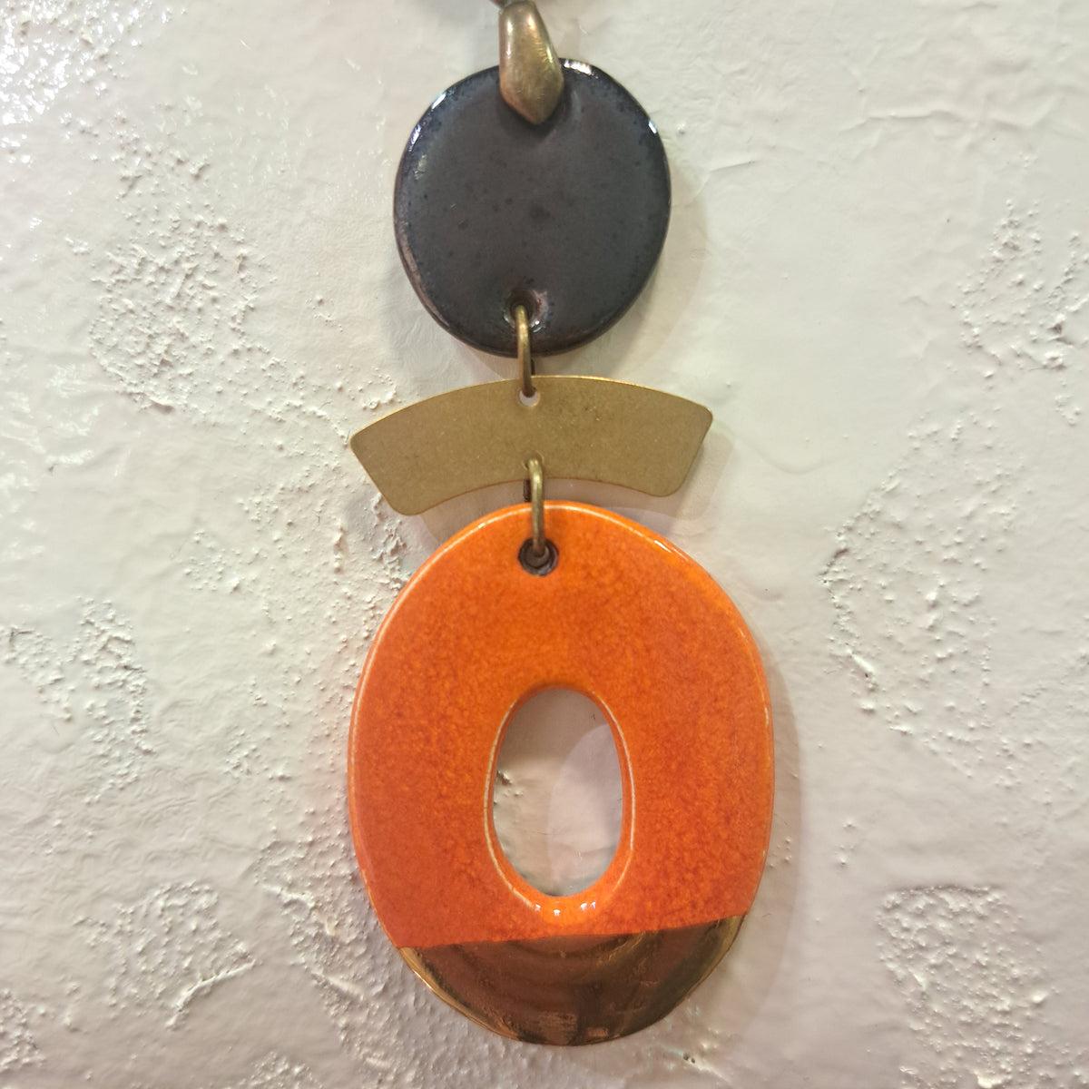 Collier pendentif Trio Ovale orange CHRISTINE ALLOING