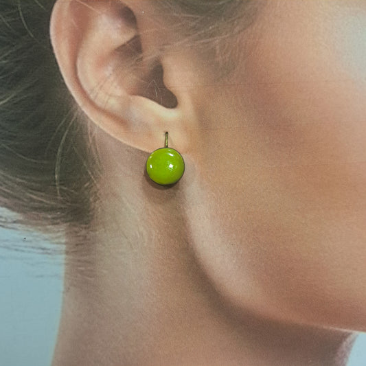 Boucles percées Graphic Rond PM vert pomme CHRISTINE ALLOING