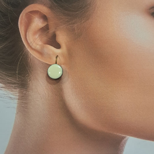 Boucles percées Graphic Rond PM blanc CHRISTINE ALLOING