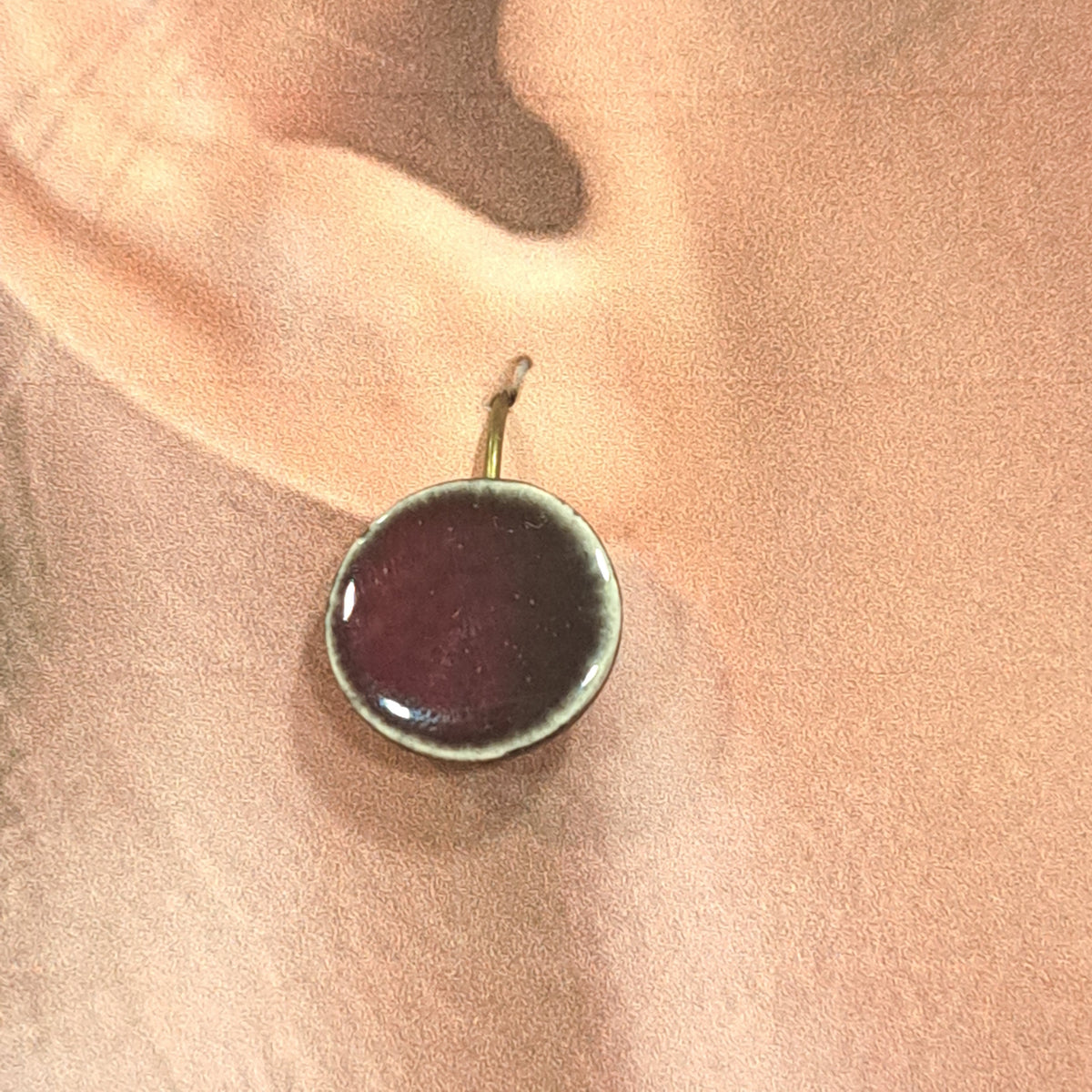 Boucles percées Graphic Rond PM marron CHRISTINE ALLOING