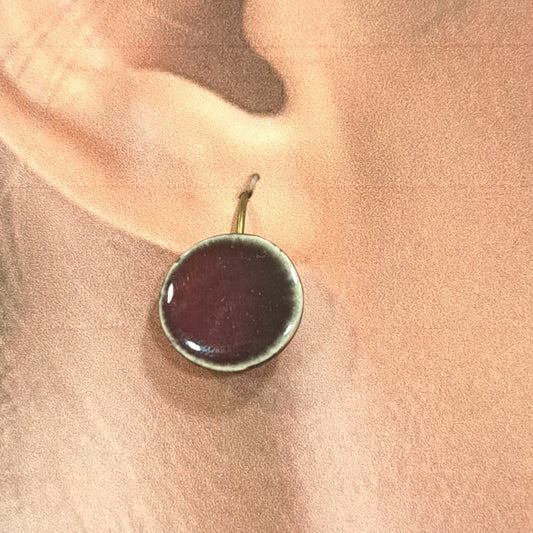 Boucles percées Graphic Rond PM marron CHRISTINE ALLOING