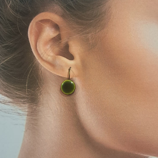Boucles percées Graphic Rond PM vert kaki CHRISTINE ALLOING