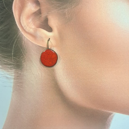 Boucles percées Graphic Rond rouge CHRISTINE ALLOING