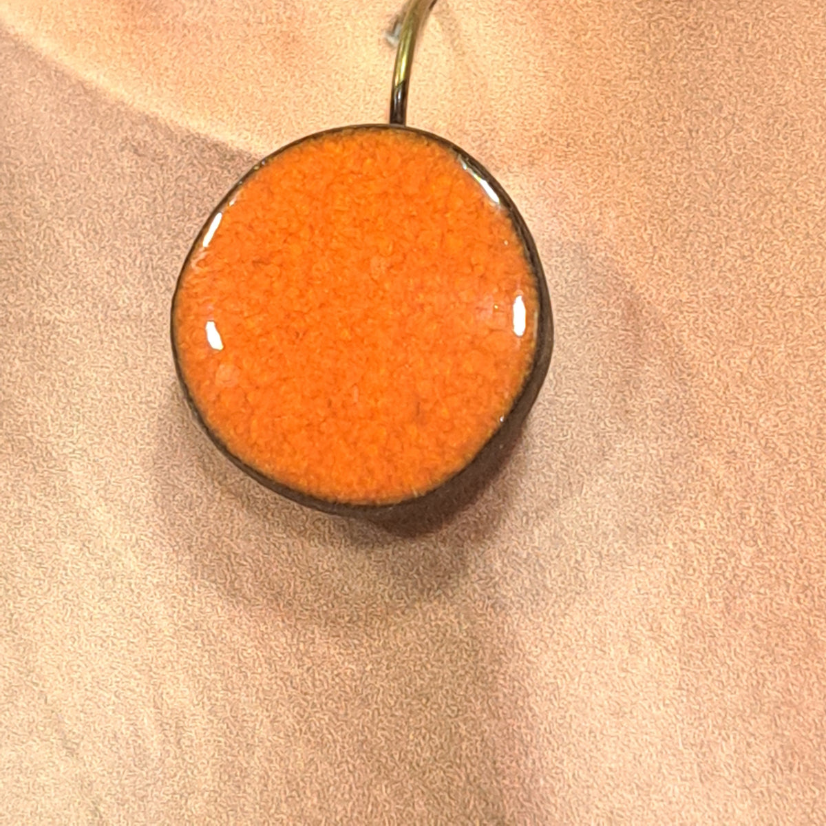 Boucles percées Graphic Rond orange CHRISTINE ALLOING