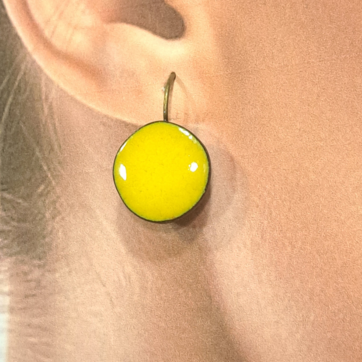 Boucles percées Graphic Rond jaune CHRISTINE ALLOING