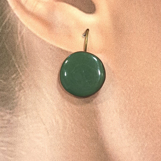 Boucles percées Graphic Rond vert anglais CHRISTINE ALLOING
