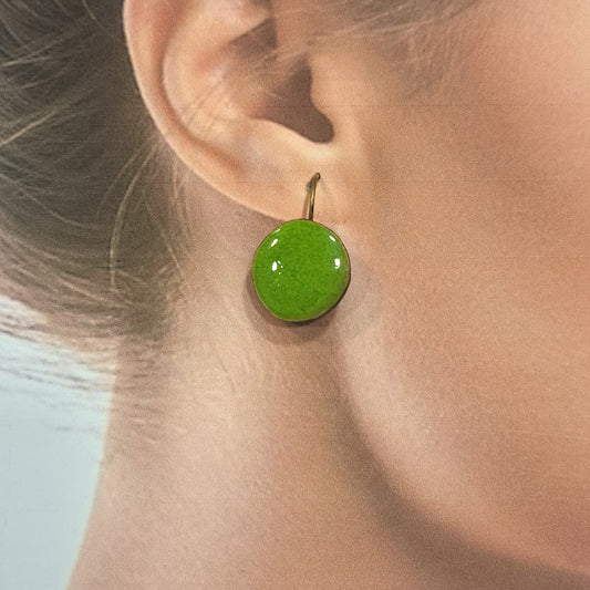 Boucles percées Graphic Rond vert menthe CHRISTINE ALLOING