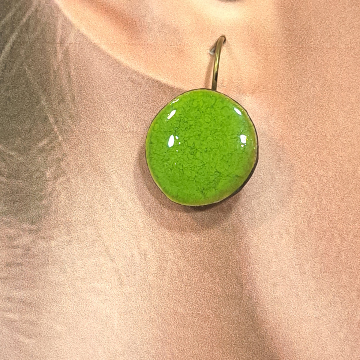 Boucles percées Graphic Rond vert menthe CHRISTINE ALLOING