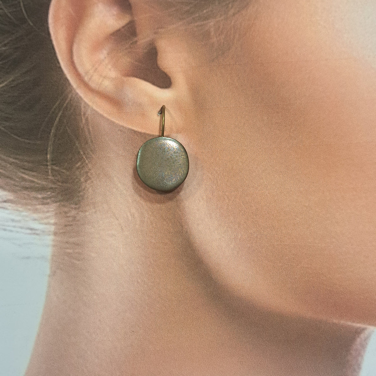 Boucles percées Graphic Rond marron glacé CHRISTINE ALLOING