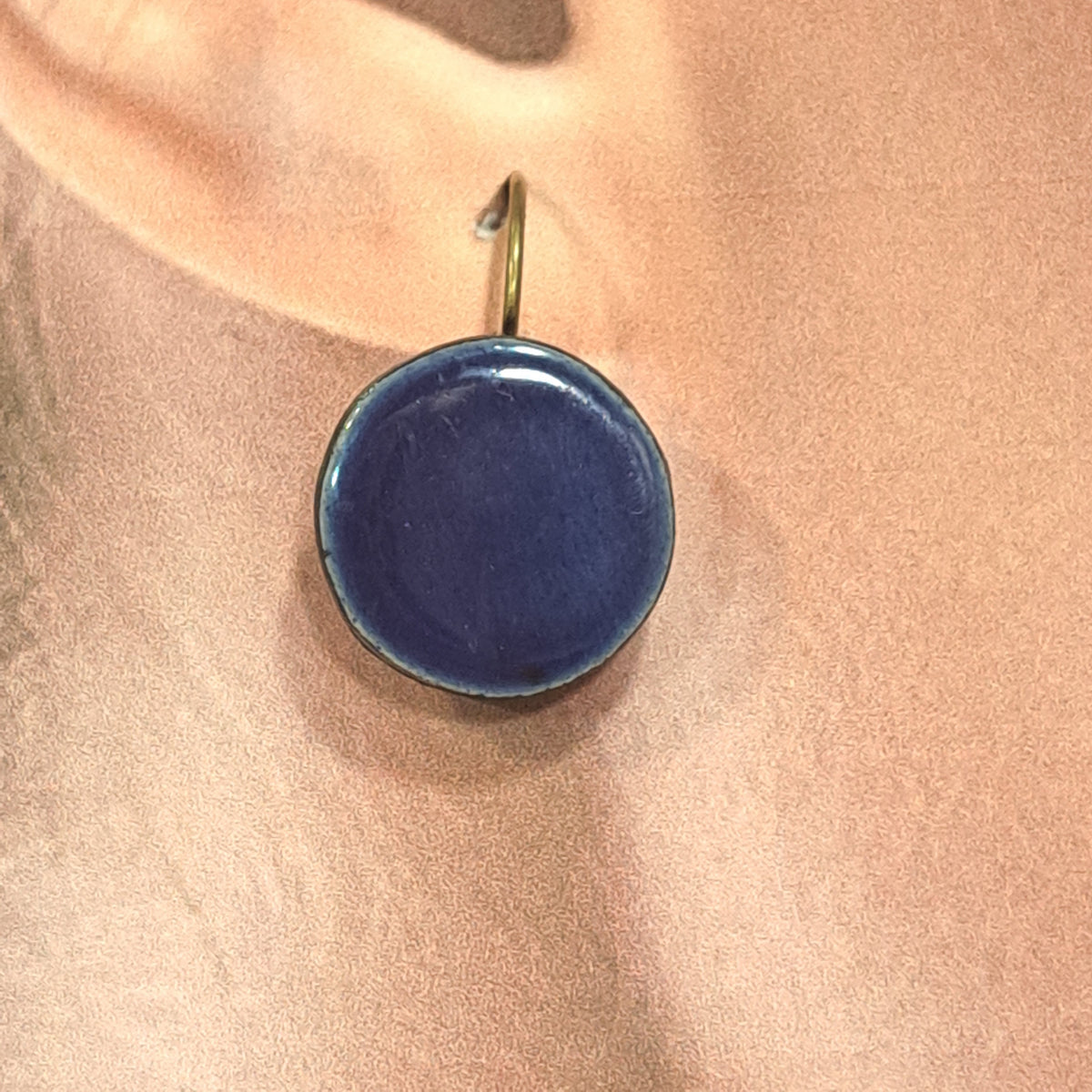 Boucles percées Graphic Rond bleu royal CHRISTINE ALLOING