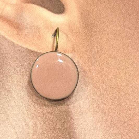 Boucles percées Graphic Rond rose thé CHRISTINE ALLOING