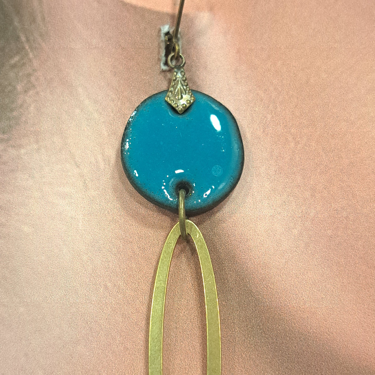 Boucles percées Rond Ogive bleu turquoise CHRISTINE ALLOING