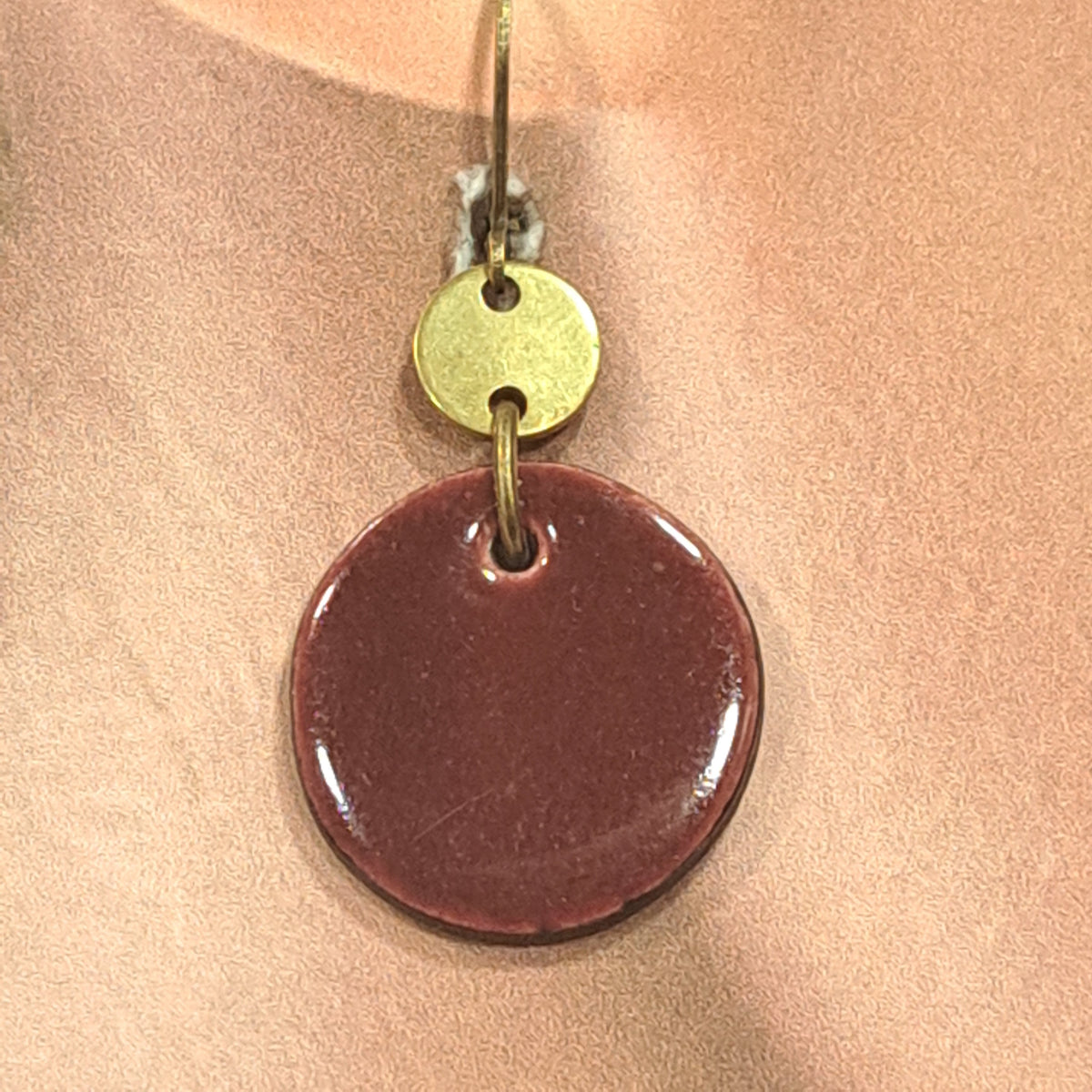 Boucles percées Graphic Rond GM bordeaux CHRISTINE ALLOING