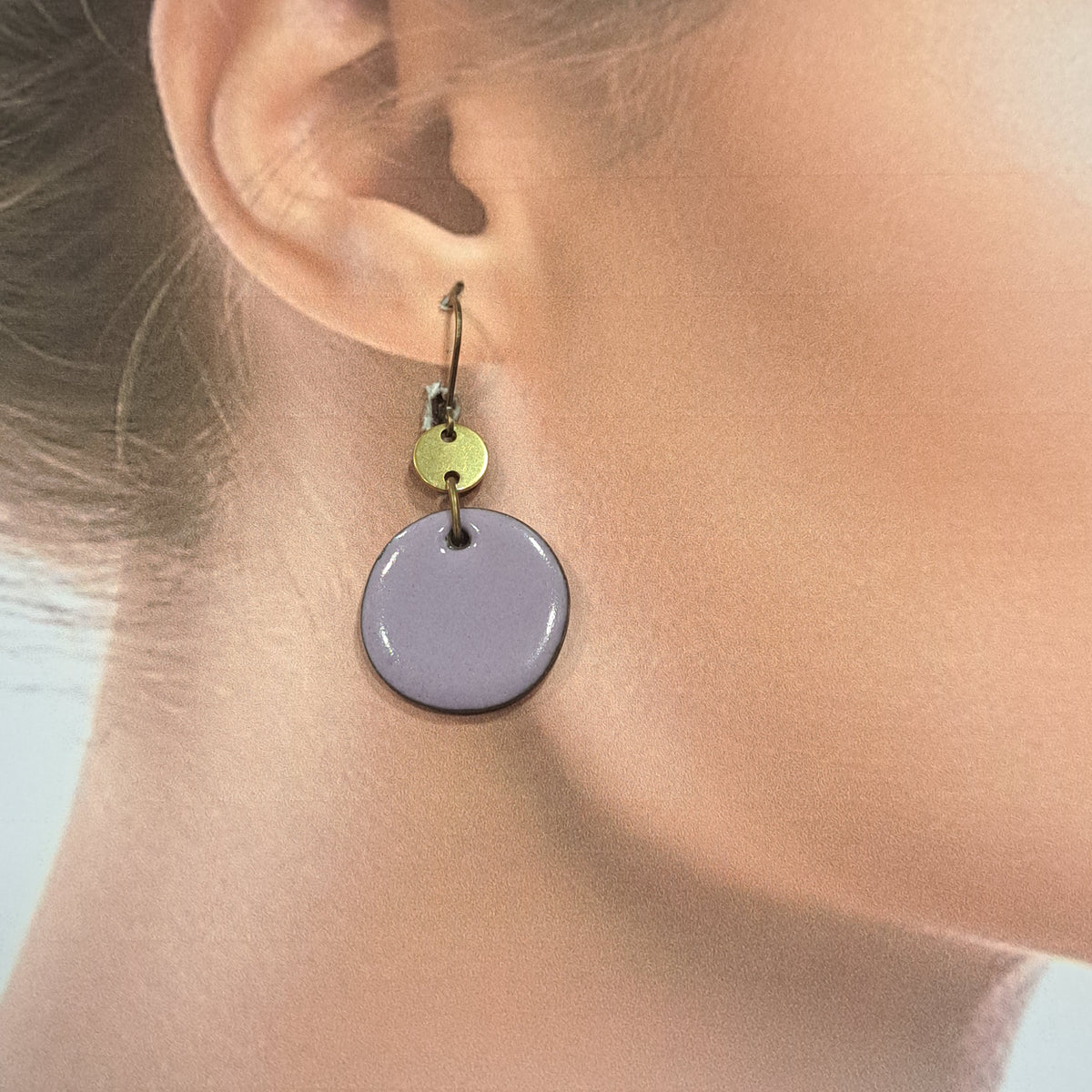 Boucles percées Graphic Rond GM parme CHRISTINE ALLOING