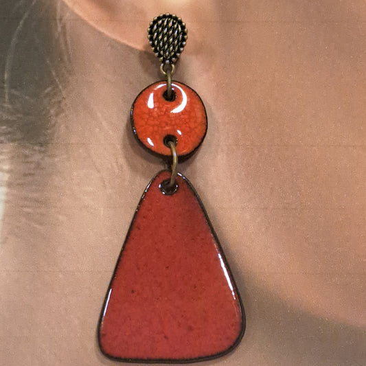 Boucles percées Delta GM rouge CHRISTINE ALLOING