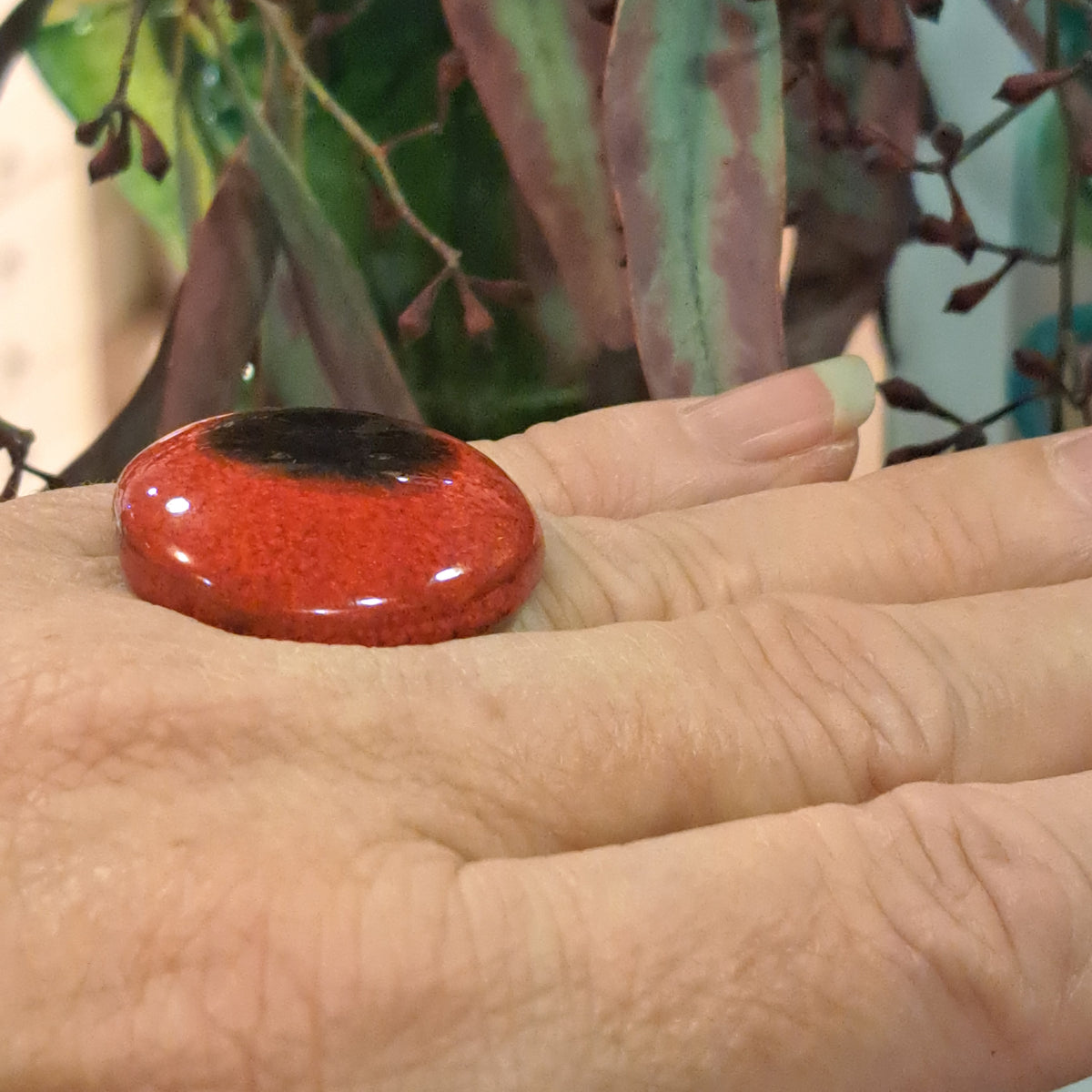 Bague Ronde Tache rouge CHRISTINE ALLOING