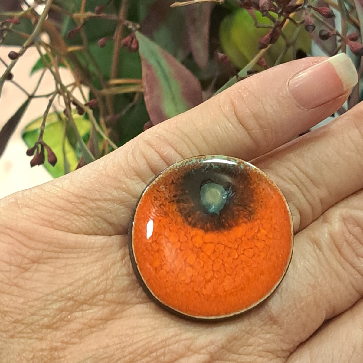 Bague Ronde Tache orange CHRISTINE ALLOING