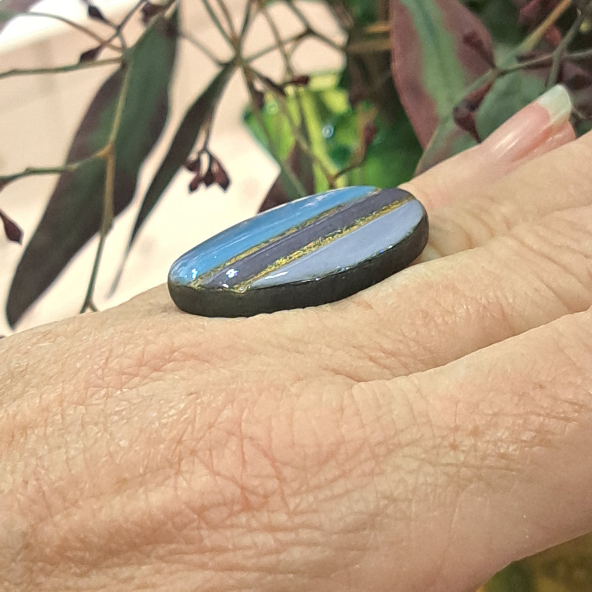 Bague Rayures parme lilas CHRISTINE ALLOING