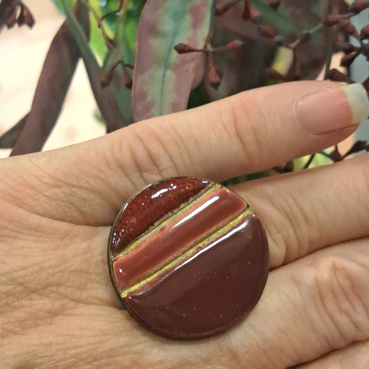 Bague Rayures bordeaux CHRISTINE ALLOING