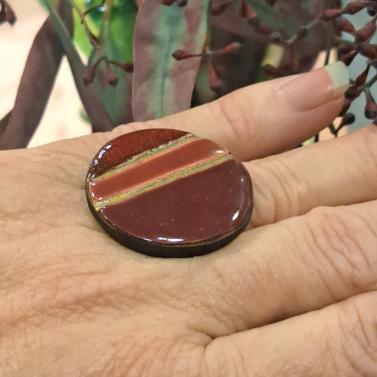 Bague Rayures bordeaux CHRISTINE ALLOING