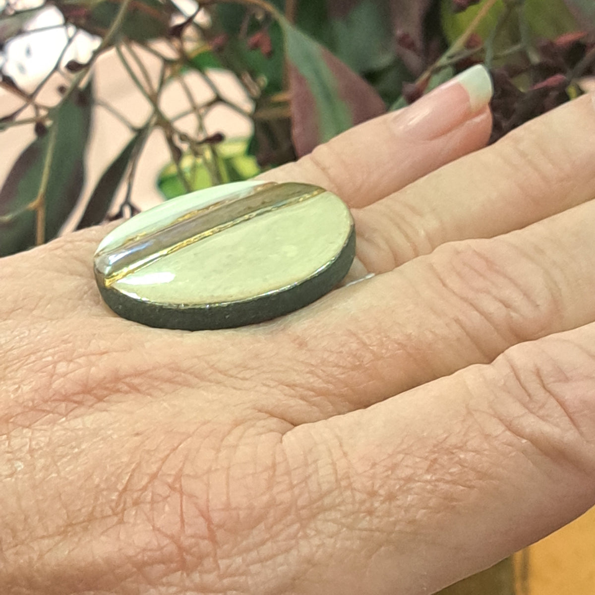 Bague Rayures écru CHRISTINE ALLOING