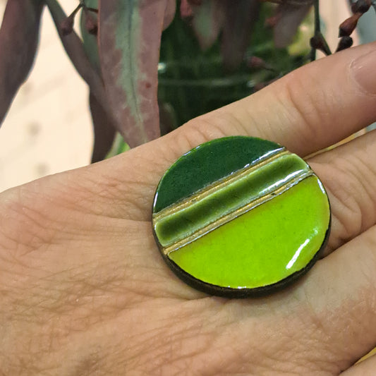 Bague Rayures vert CHRISTINE ALLOING