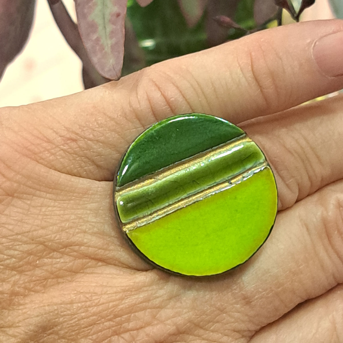 Bague Rayures vert CHRISTINE ALLOING