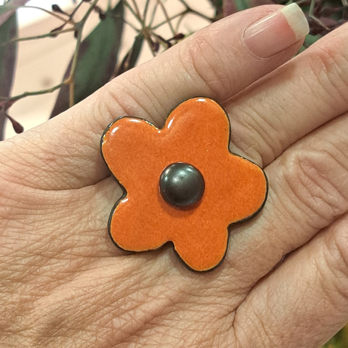Bague Fleur orange CHRISTINE ALLOING