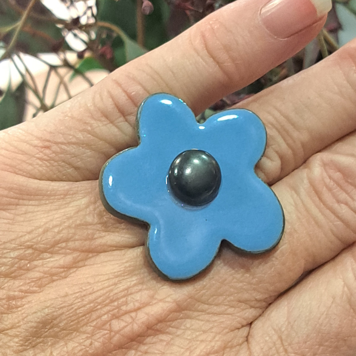 Bague Fleur bleu lavande CHRISTINE ALLOING