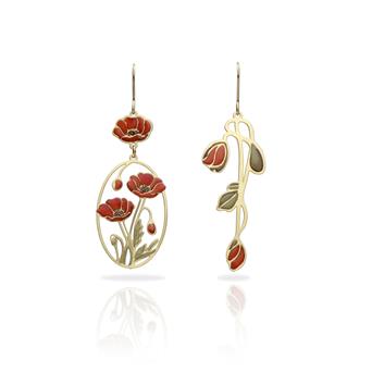 Boucles percées Giverny Coquelicot PM or RAS