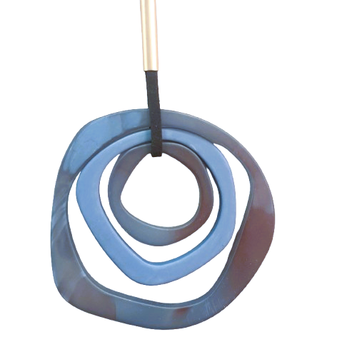 Collier sautoir Pendentif Trio bleu Jean FANCY F