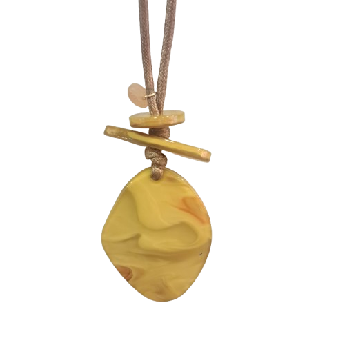 Collier sautoir Pendentif moutarde FANCY F