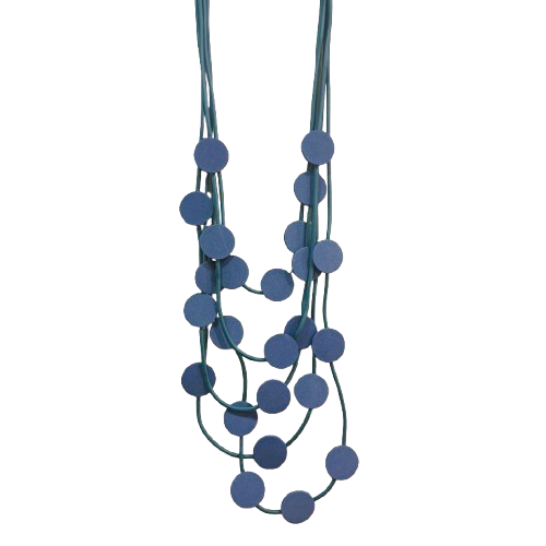 Collier sautoir Pastilles bleu Fancy
