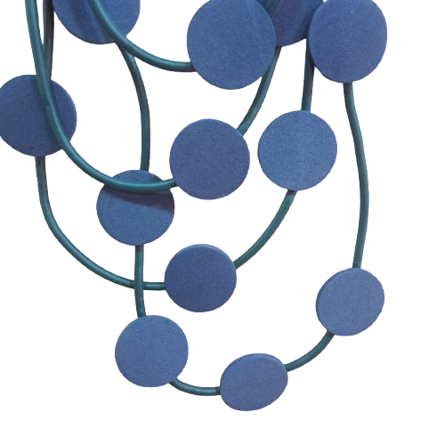 Collier sautoir Pastilles bleu Fancy